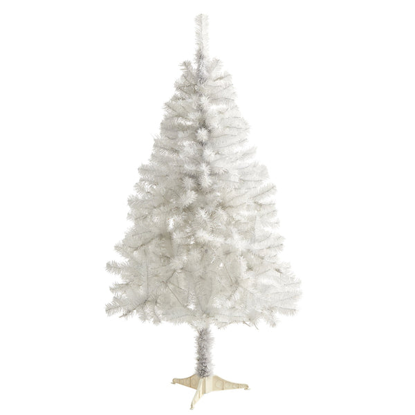 5' White Artificial Christmas Tree with 350 Bendable Branches