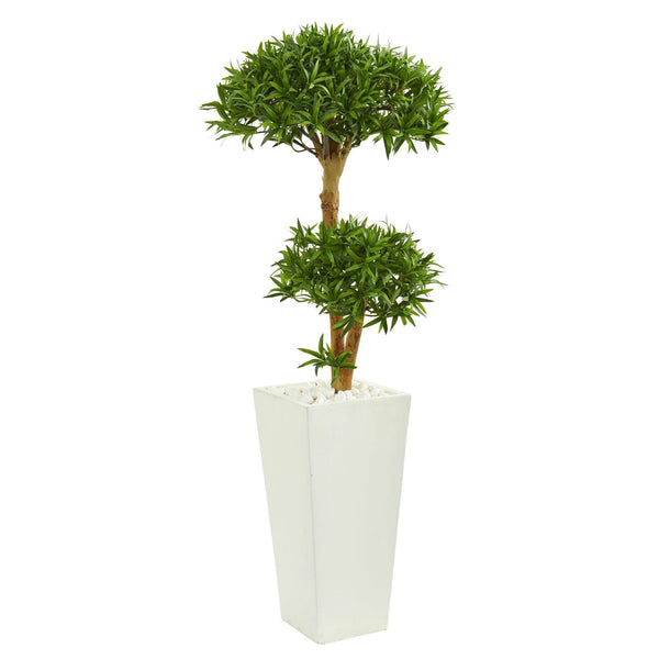 50” Bonsai Styled Podocarpus Artificial Tree in Tower Planter