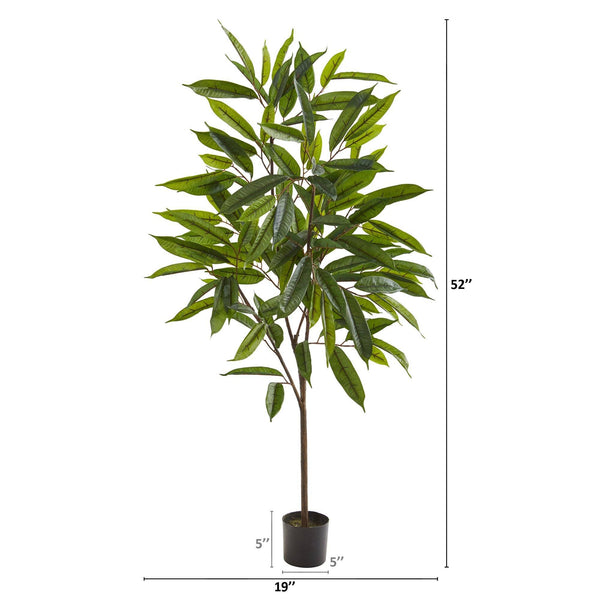 52” Long Leaf Ficus Artificial Plant