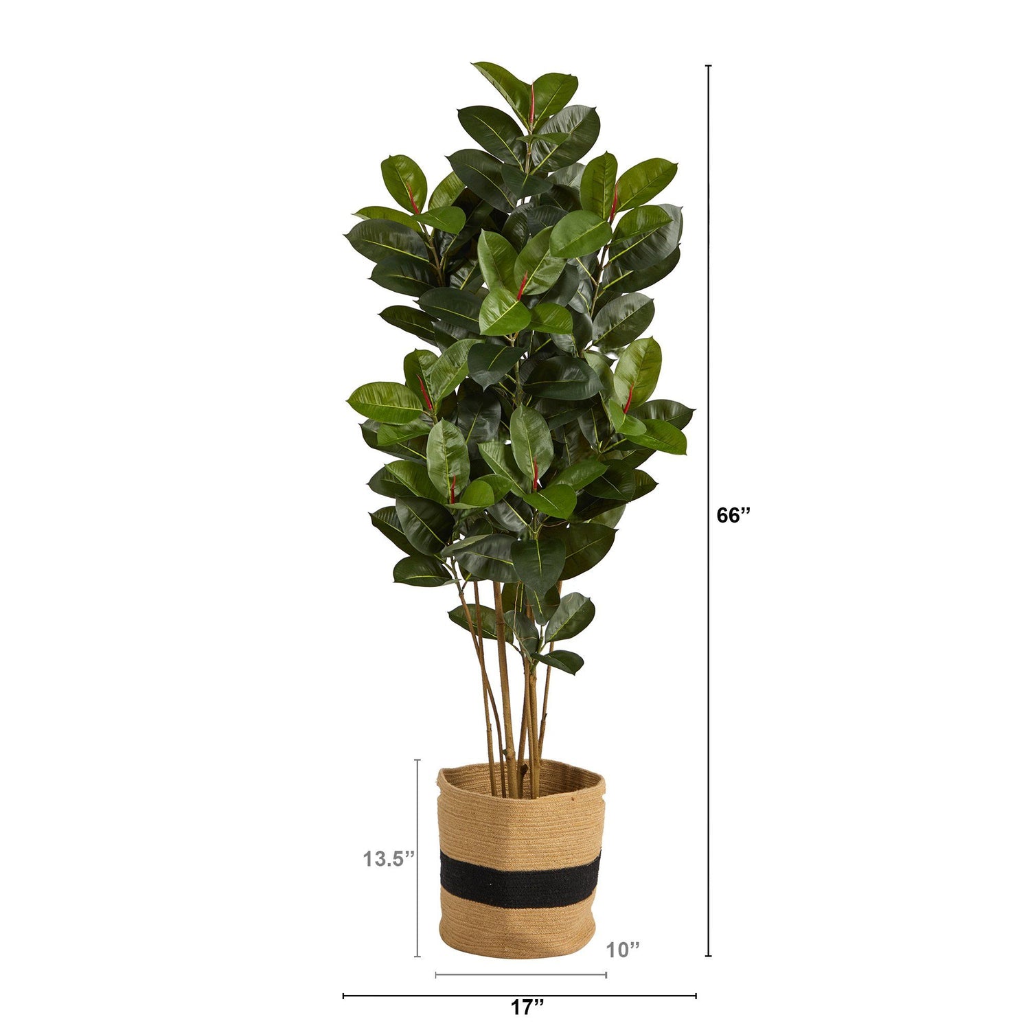 5.5’ Oak Artificial Tree in Handmade Natural Cotton Planter UV Resistant (Indoor/Outdoor)