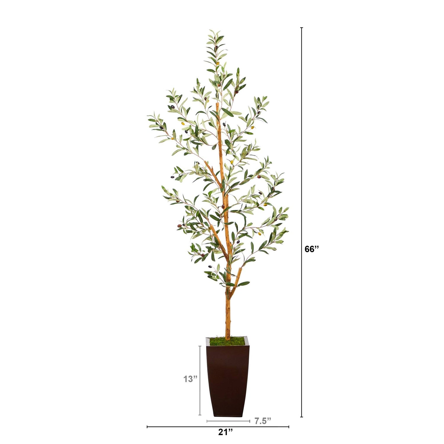 5.5’ Olive Artificial Tree in Bronze Metal Planter