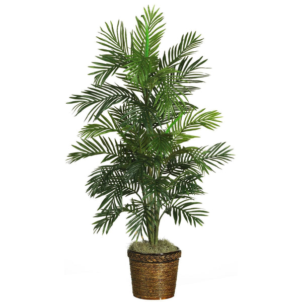 56" Areca Palm Silk Tree with Wicker Basket