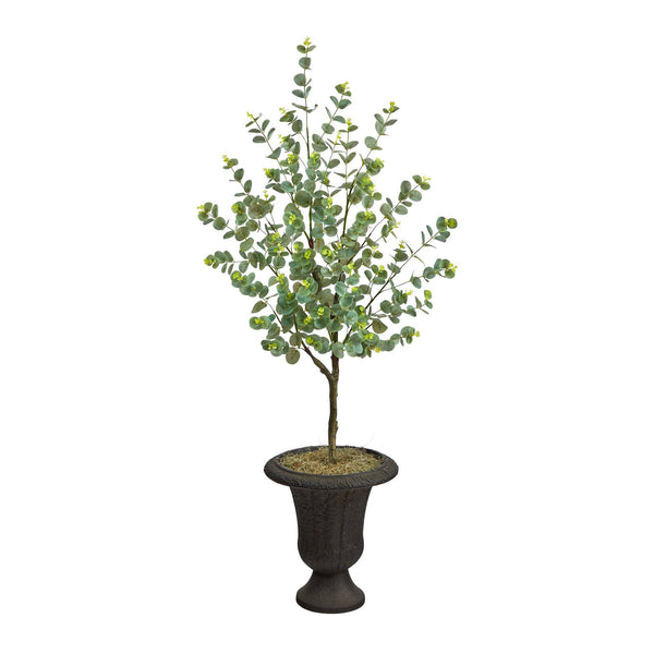 57” Eucalyptus Artificial Tree in Charcoal Urn