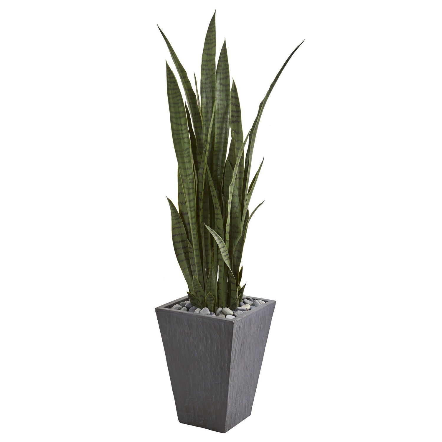 57” Sansevieria Artificial Plant in Slate Planter