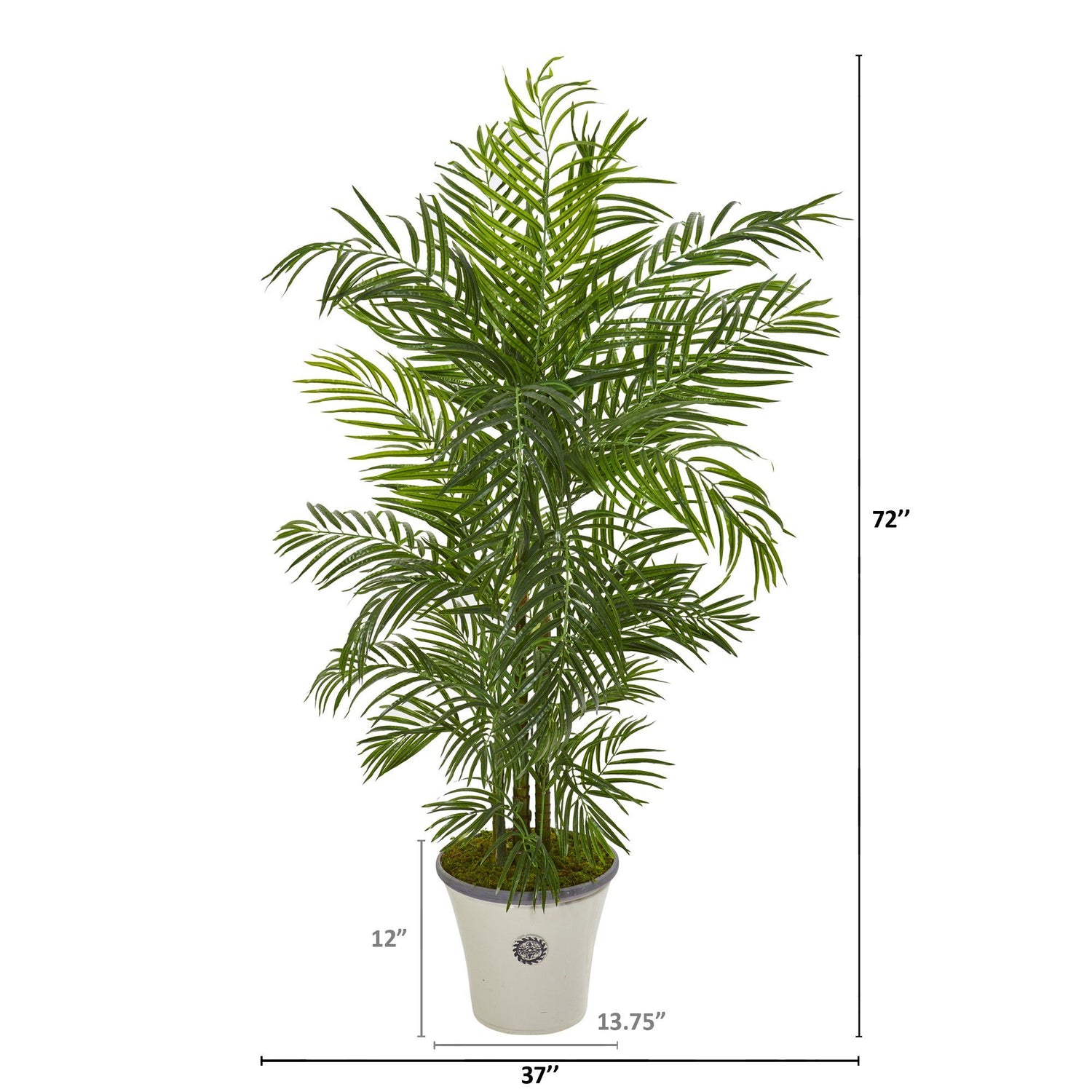 6’ Areca Palm Artificial Tree in Planter(Indoor/Outdoor)