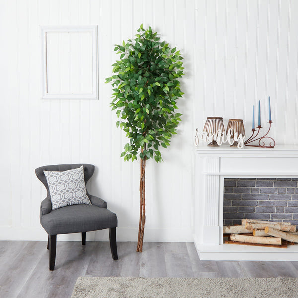 6’ Artificial Double Trunk Ficus Tree (No Pot)