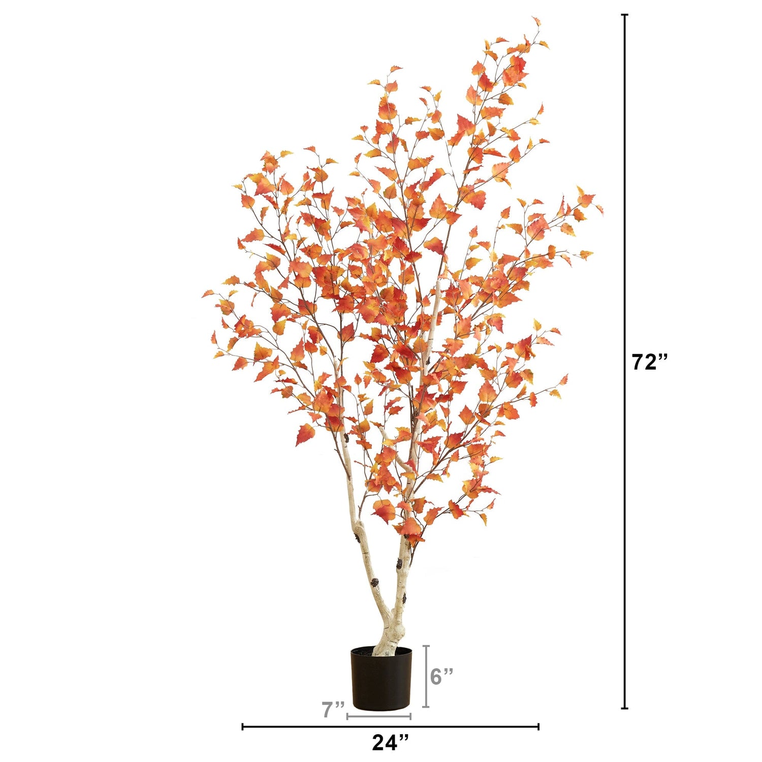 6’ Autumn Birch Artificial Fall Tree