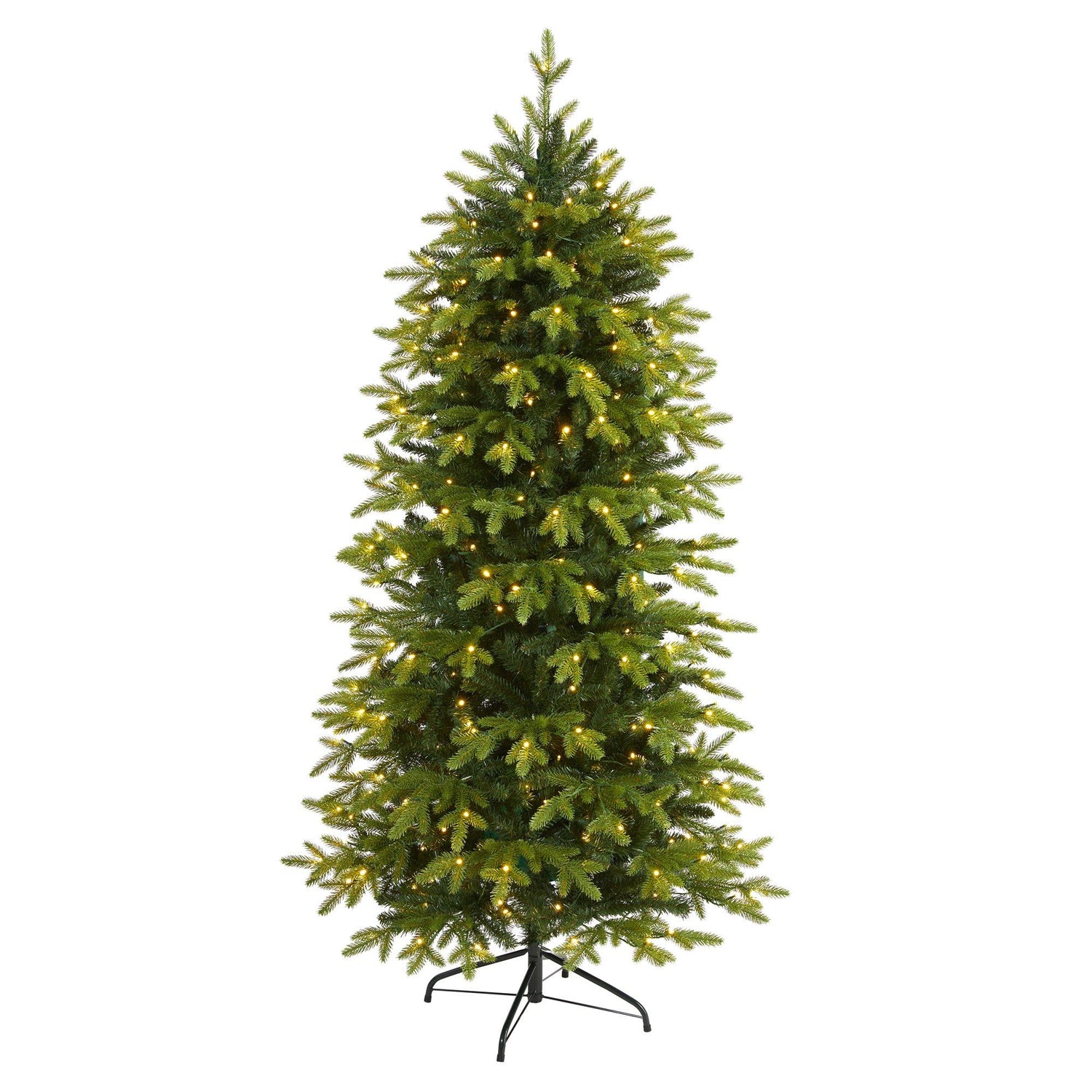 6’ Belgium Fir “Natural Look” Artificial Christmas Tree with 300 Clear LED Lights