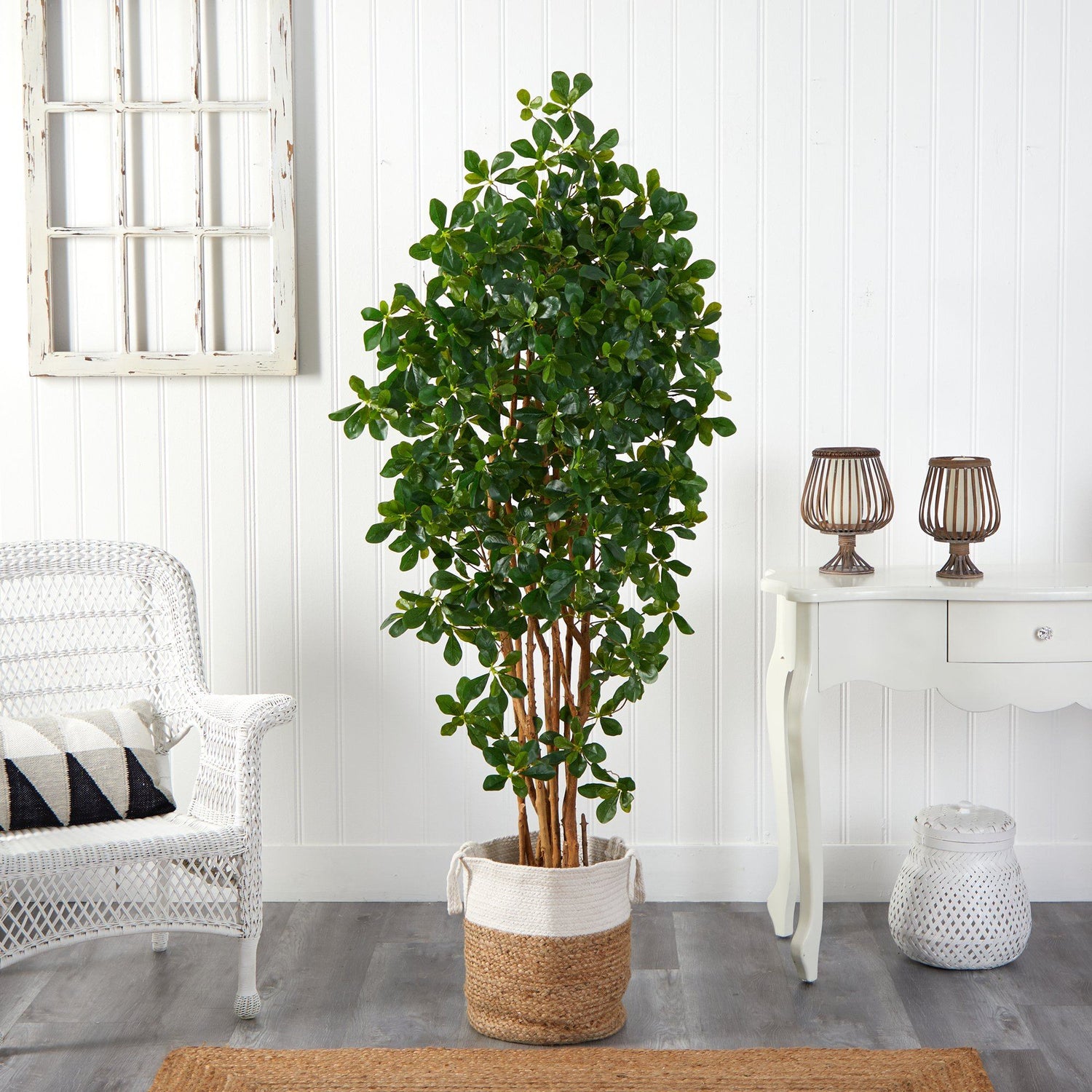 6’ Black Olive Artificial Tree in Handmade Natural Jute and Cotton Planter