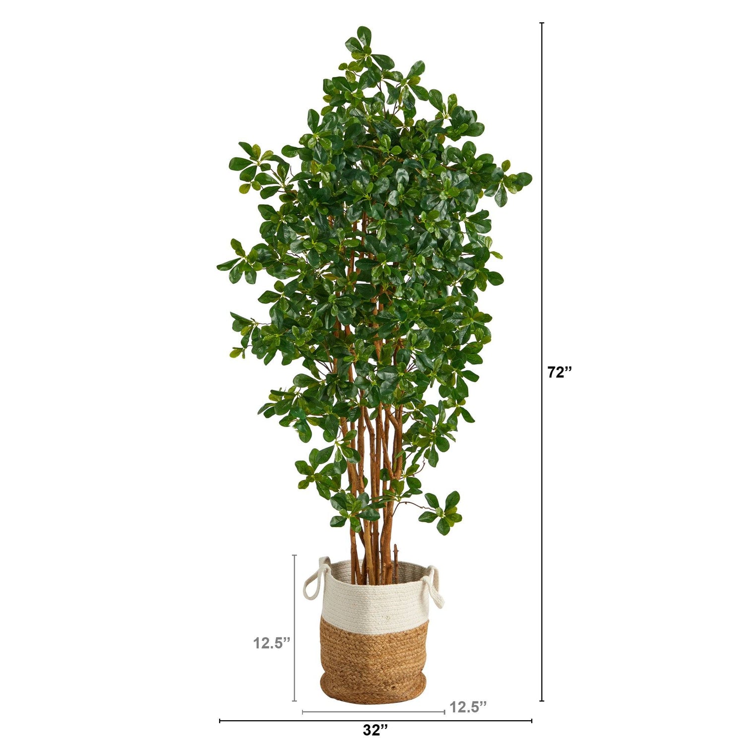 6’ Black Olive Artificial Tree in Handmade Natural Jute and Cotton Planter