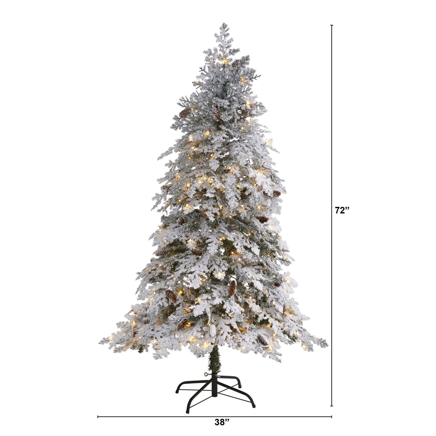 6' Flocked Montana Down Swept Spruce Artificial Christmas Tree with 250 Clear LED Lights