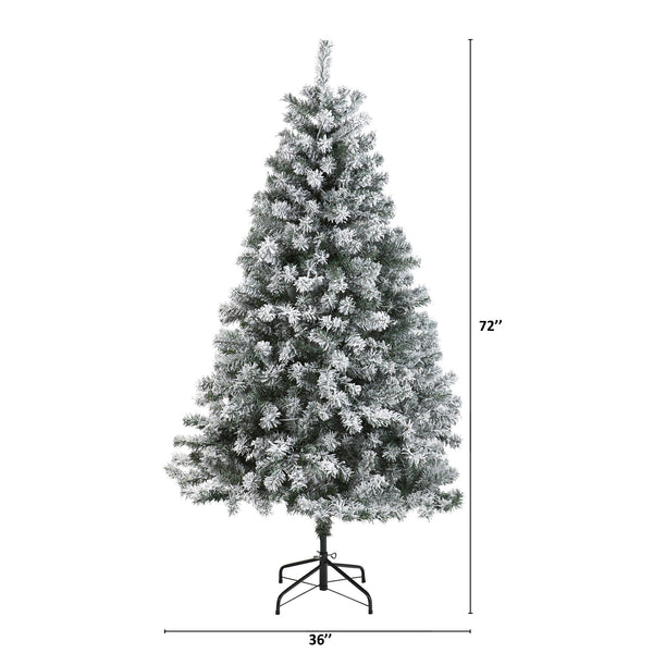 6' Flocked Rock Springs Spruce Artificial Christmas Tree