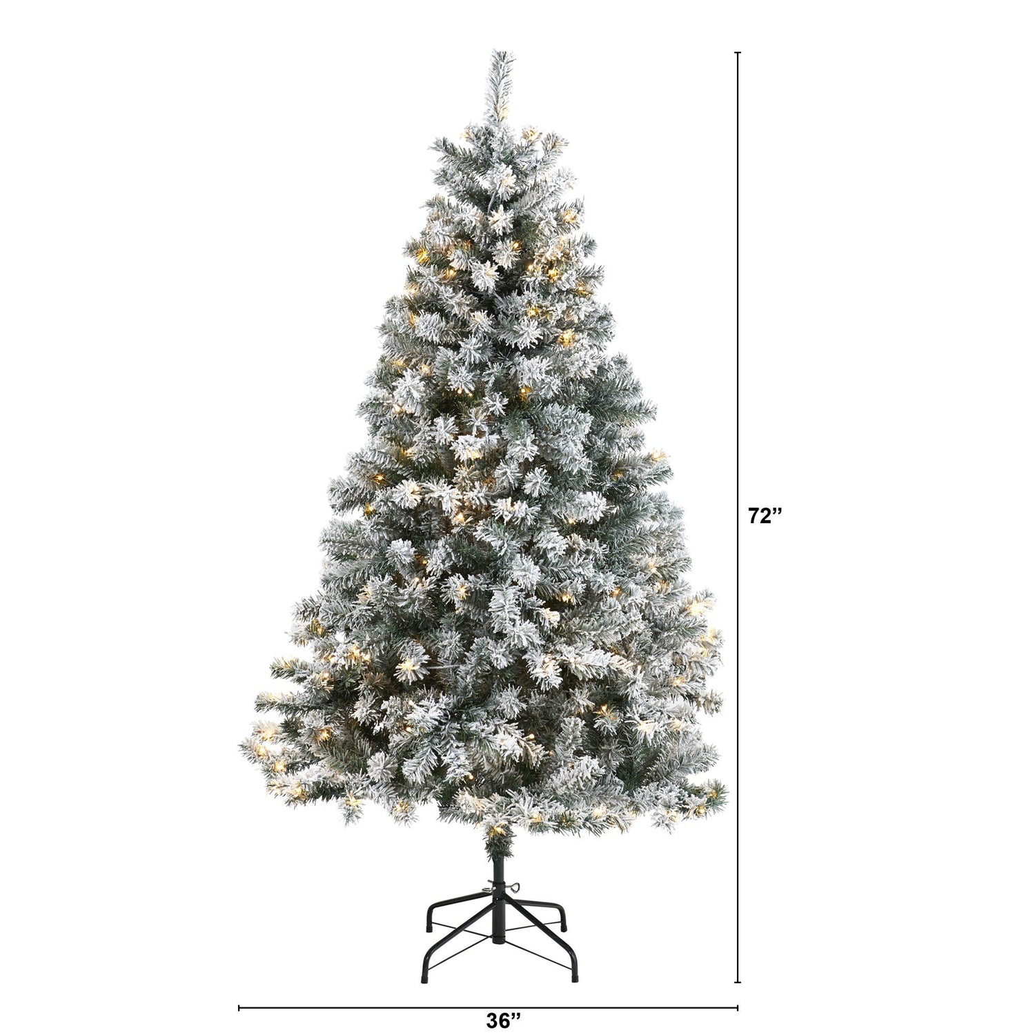 6' Flocked Rock Springs Spruce Artificial Christmas Tree with 250 Clear LED Lights