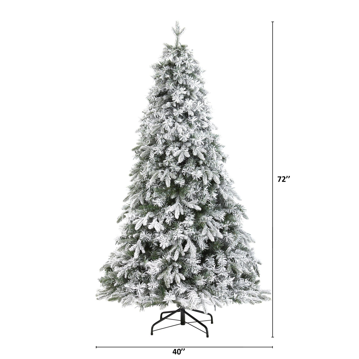 6' Flocked Vermont Mixed Pine Artificial Christmas Tree with 300 Clear LEDs Lights