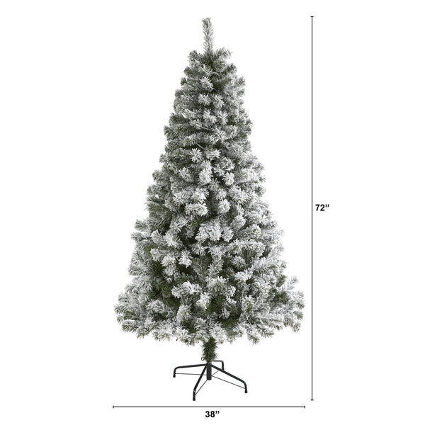 6' Flocked West Virginia Fir Artificial Christmas Tree