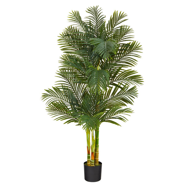 6’ Triple Stalk Golden Cane Artificial Palm Tree