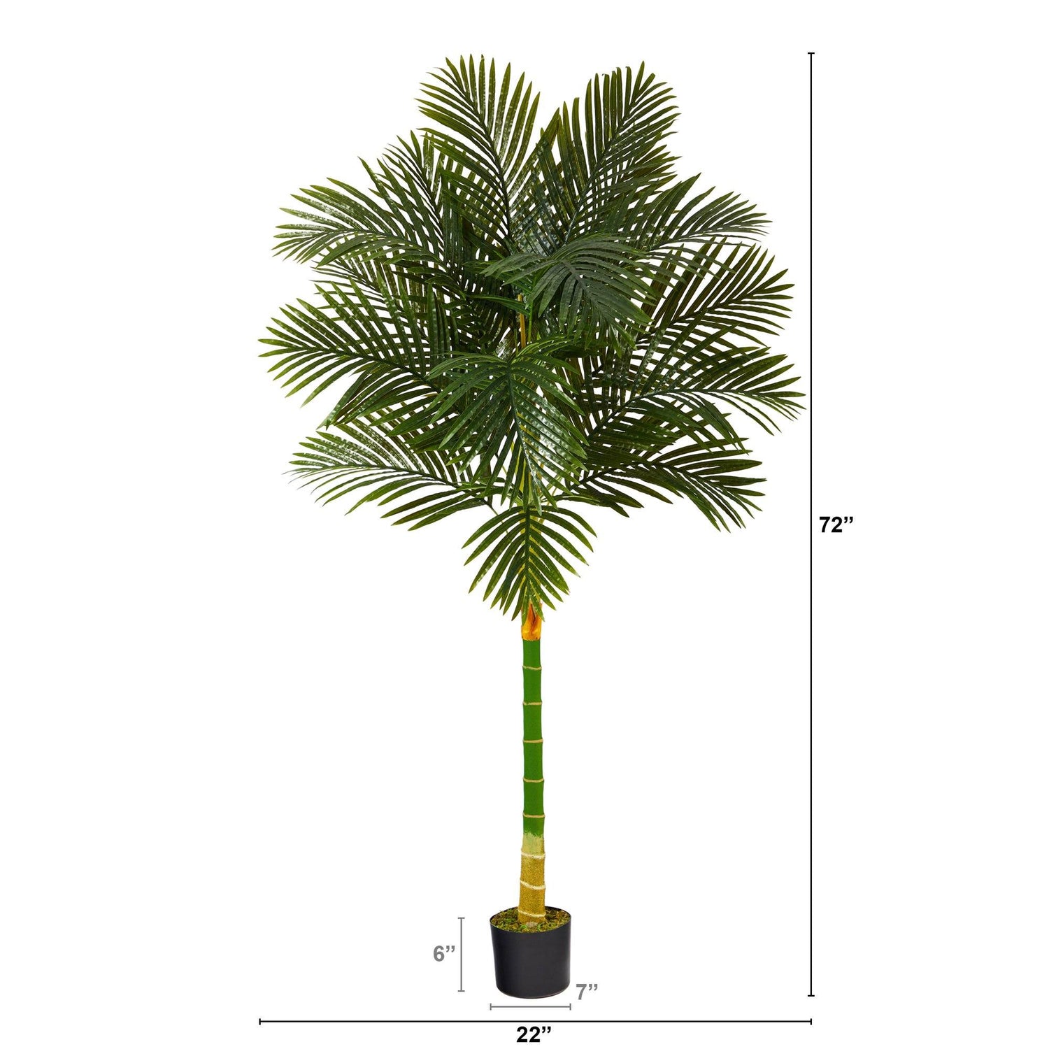 6’ Single Stalk Golden Cane Artificial Palm Tree