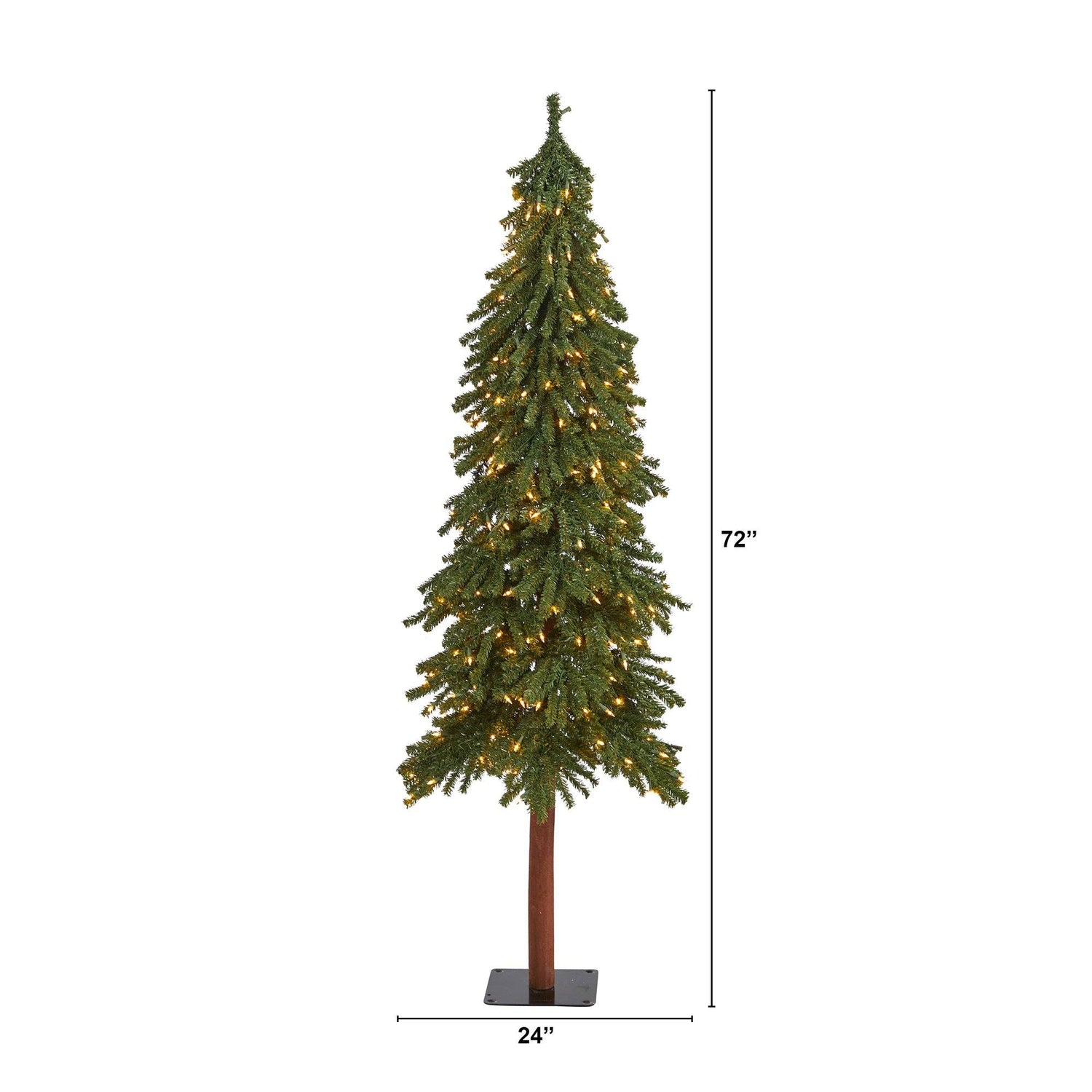 6’ Grand Alpine Artificial Christmas Tree with 300 Clear Lights and 601 Branches on Natural Trunk