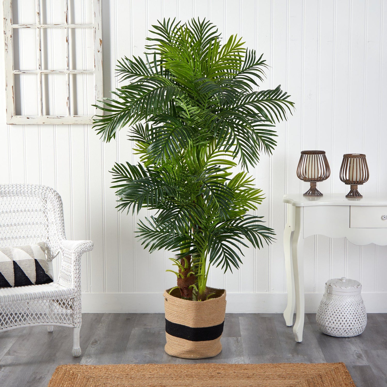 6’ Hawaii Artificial Palm Tree in Handmade Natural Cotton Planter