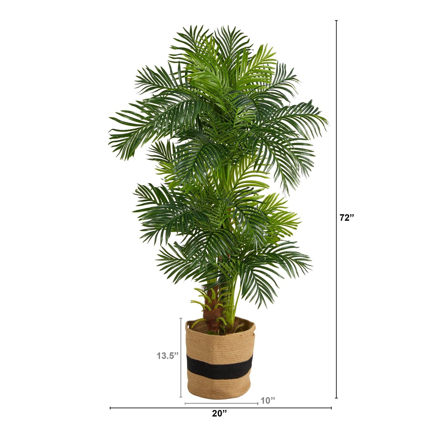 6’ Hawaii Artificial Palm Tree in Handmade Natural Cotton Planter