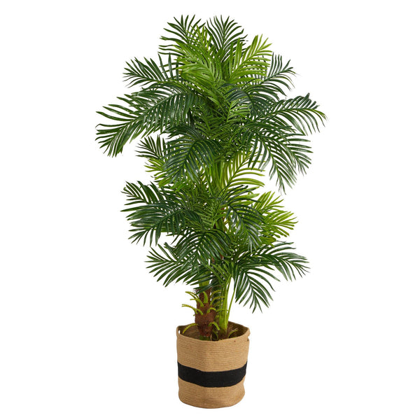 6’ Hawaii Artificial Palm Tree in Handmade Natural Cotton Planter