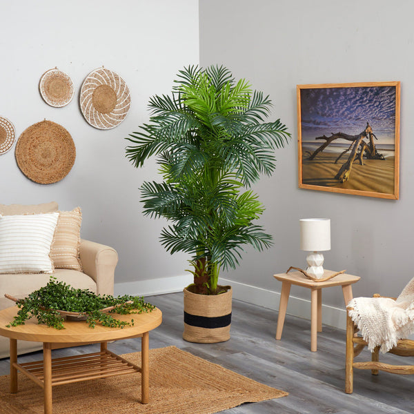 6’ Hawaii Artificial Palm Tree in Handmade Natural Cotton Planter