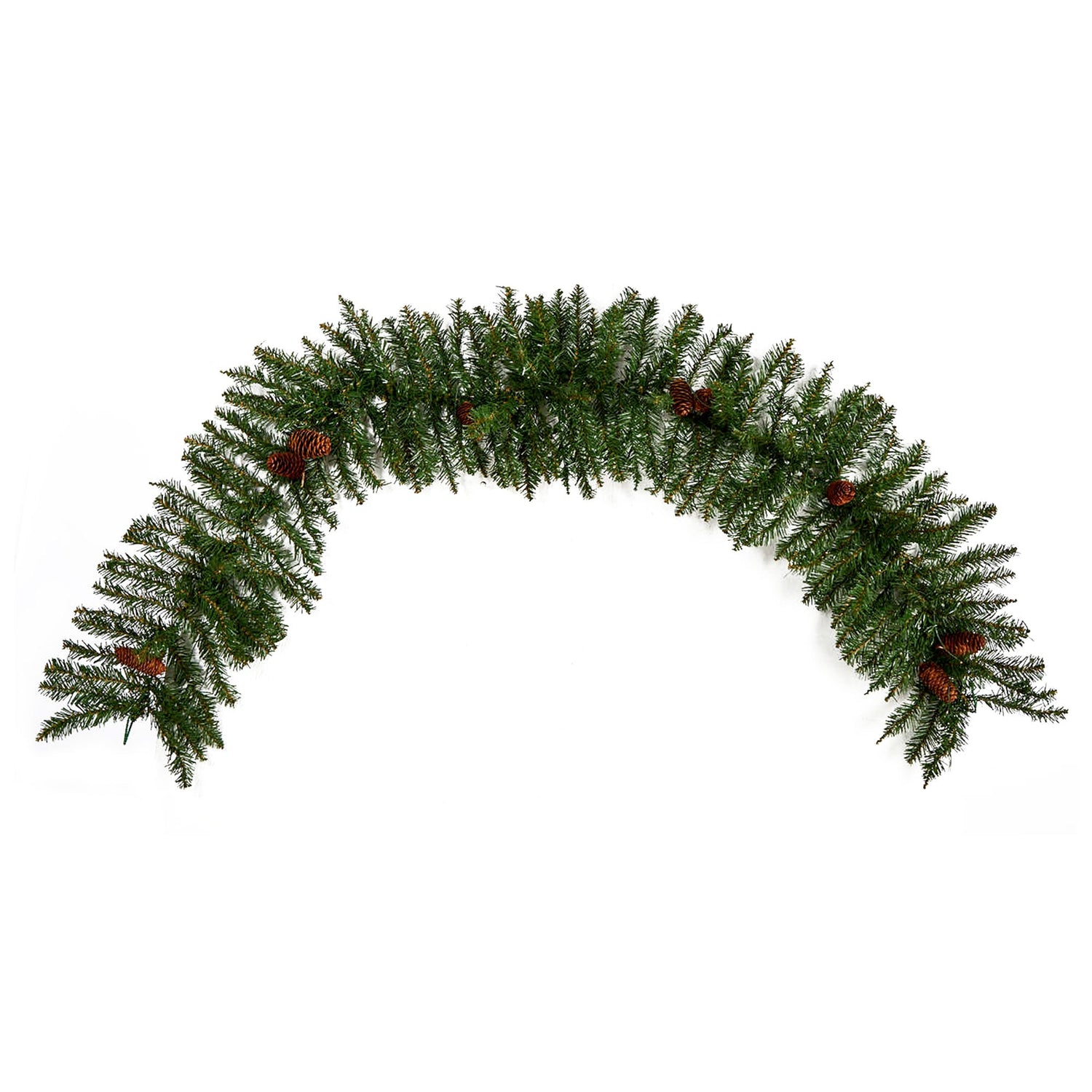 6' Mixed Alaskan Pines and Pinecones Artificial Christmas Garland 50 Warm White LED Lights