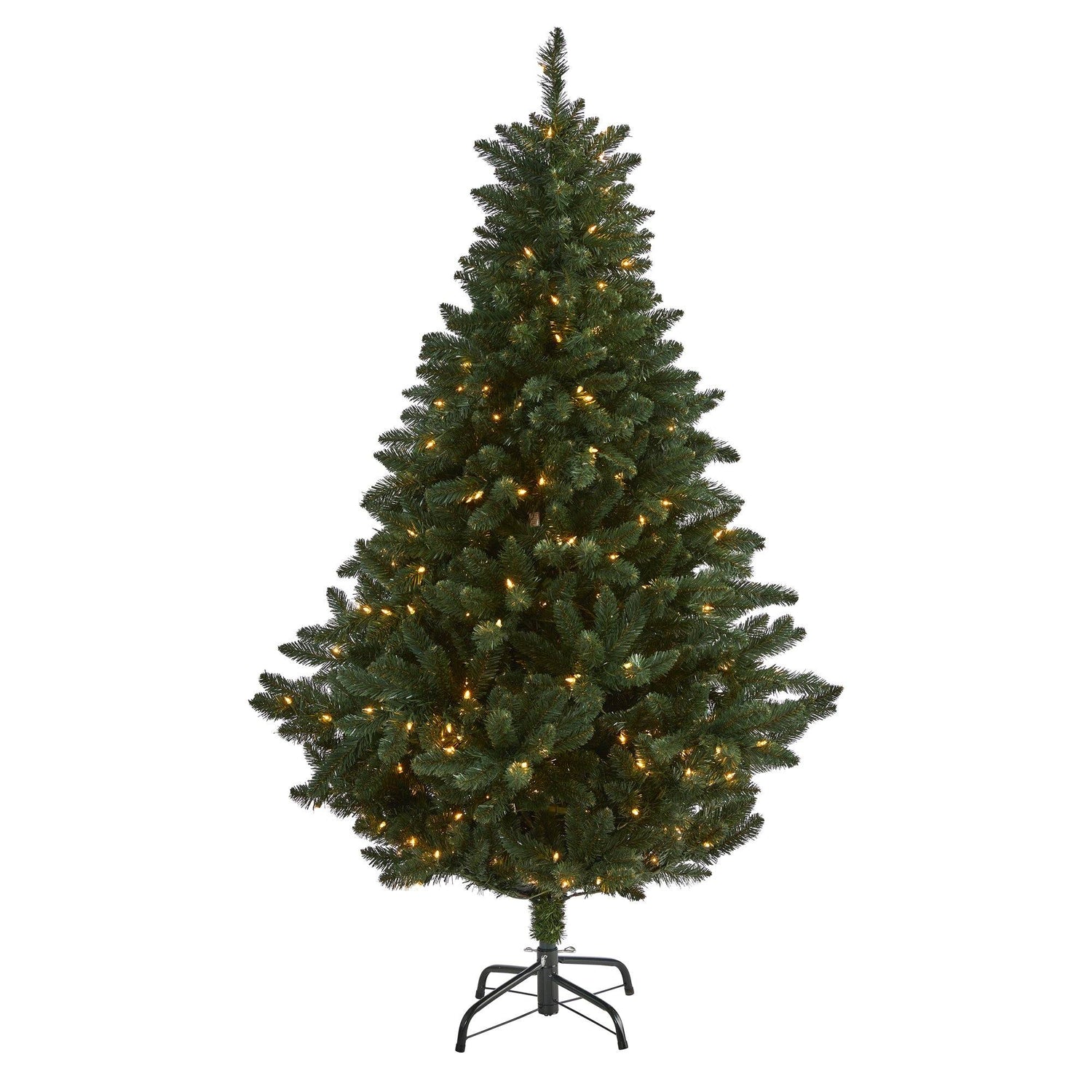 6’ Northern Rocky Spruce Artificial Christmas Tree with 300 Clear Lights and 838 Bendable Branches