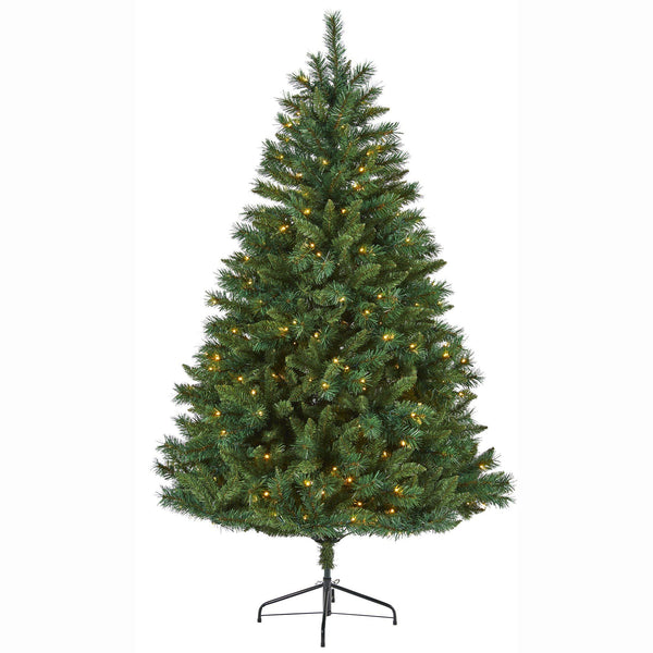 6' Rocky Mountain Mixed Pine Artificial Christmas Tree with 300 LED Lights