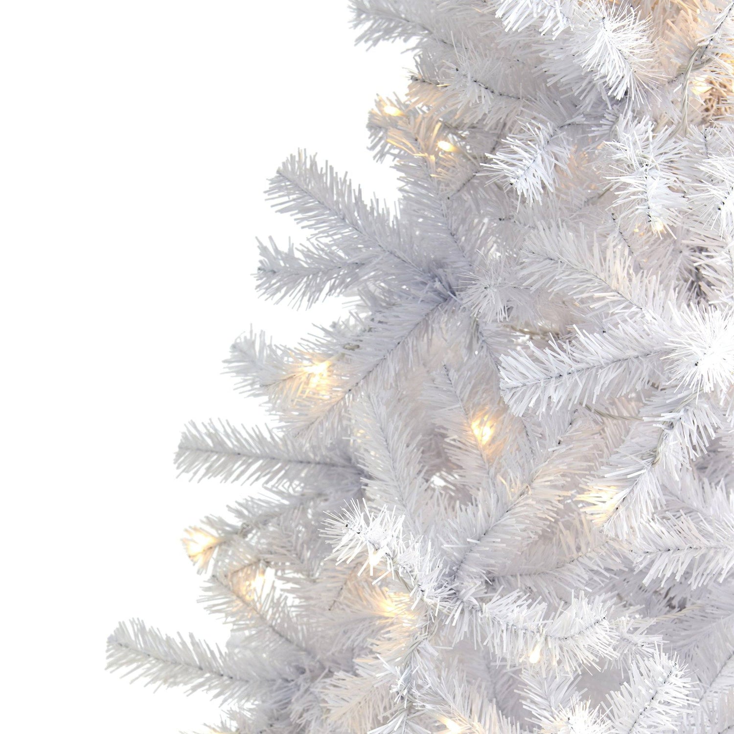 6’ White Artificial Christmas Tree with 680 Bendable Branches and 250 Clear LED Lights