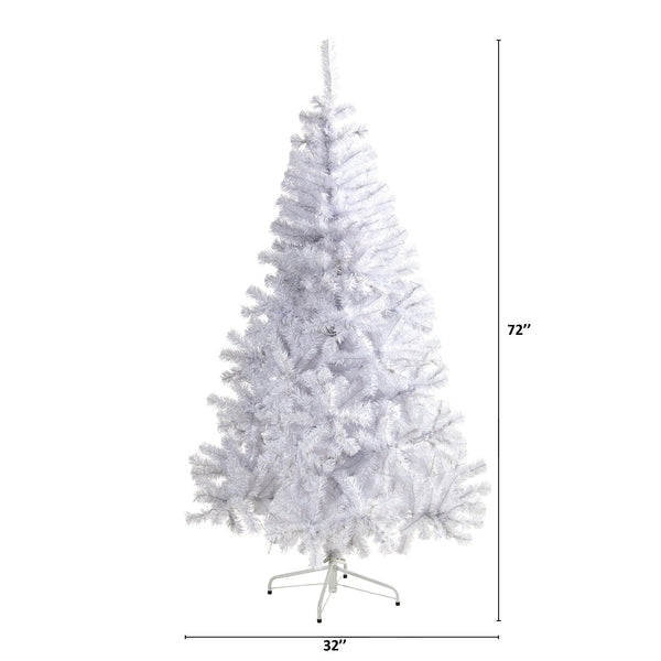 6' White Artificial Christmas Tree with 680 Bendable Branches