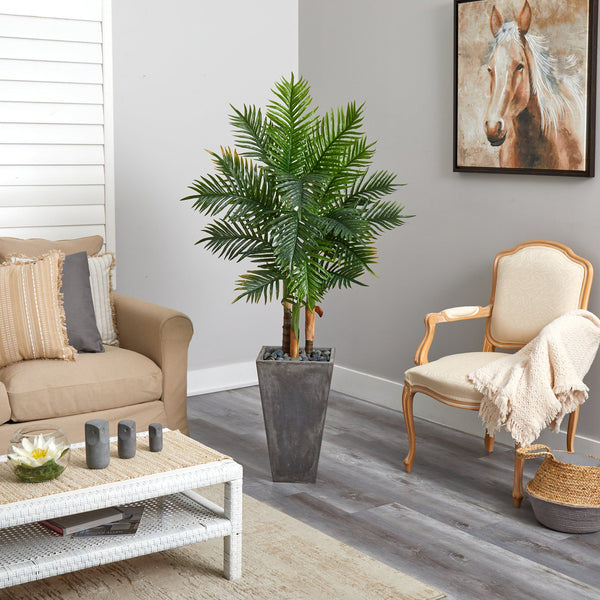 63” Areca Artificial Palm Tree in Cement Planter (Real Touch)