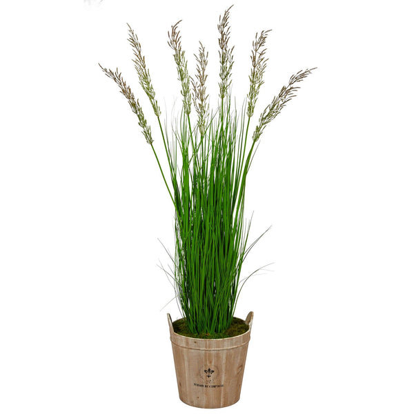 64” Wheat Grass Artificial Plant in Farmhouse Planter