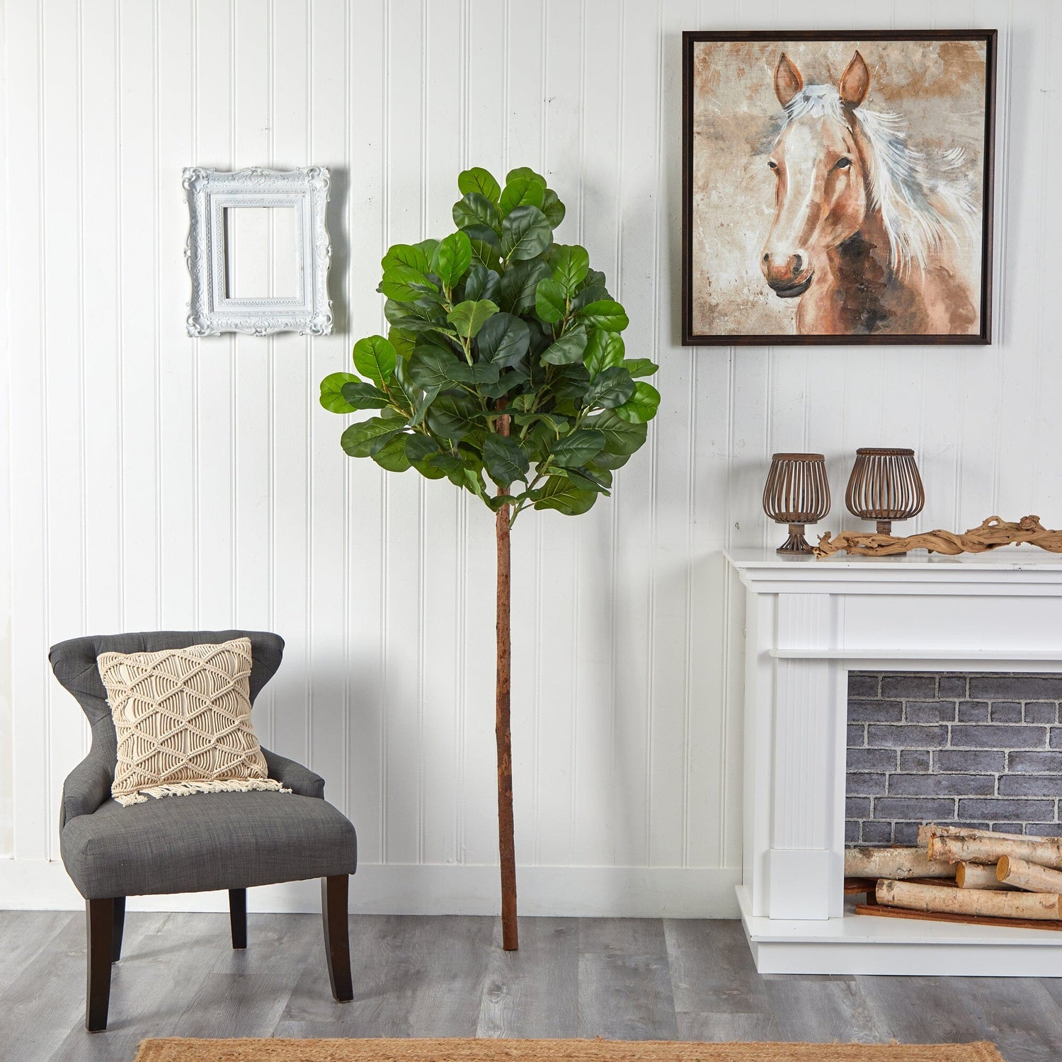 6.5’ Artificial Fiddle Leaf Tree (No Pot)