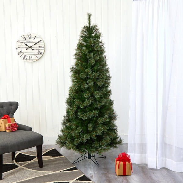 6.5' Cashmere Slim Artificial Christmas Tree with  660 Bendable Branches