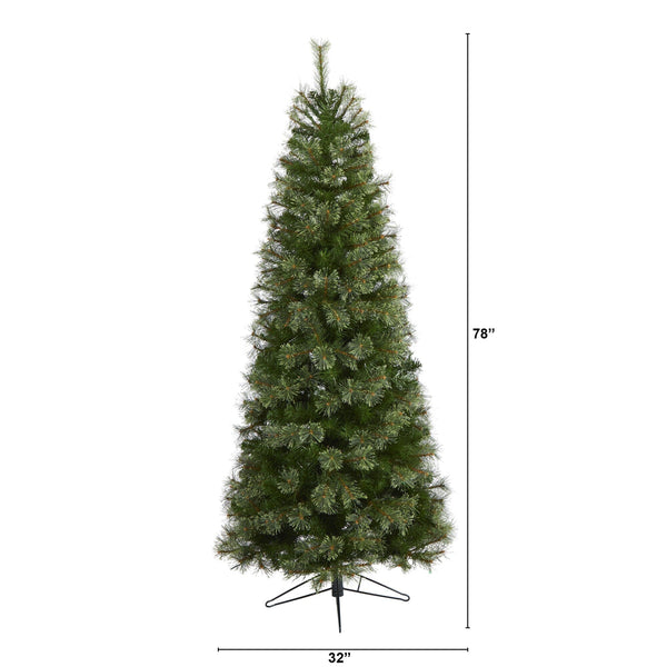 6.5' Cashmere Slim Artificial Christmas Tree with  660 Bendable Branches