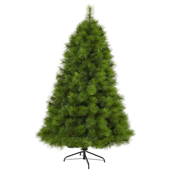 6.5’ Green Scotch Pine Artificial Christmas Tree with 350 Clear LED Lights