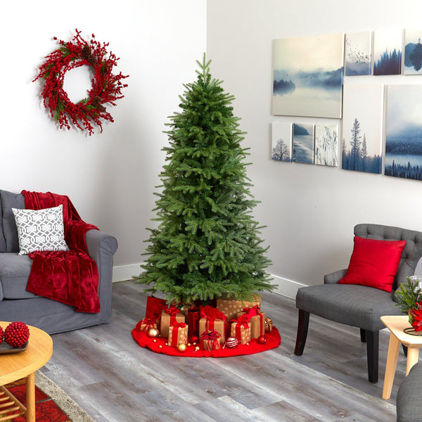 6.5’ Vancouver Fir “Natural Look” Artificial Christmas Tree with 400 Clear LED Lights and 2158 Bendable Branches