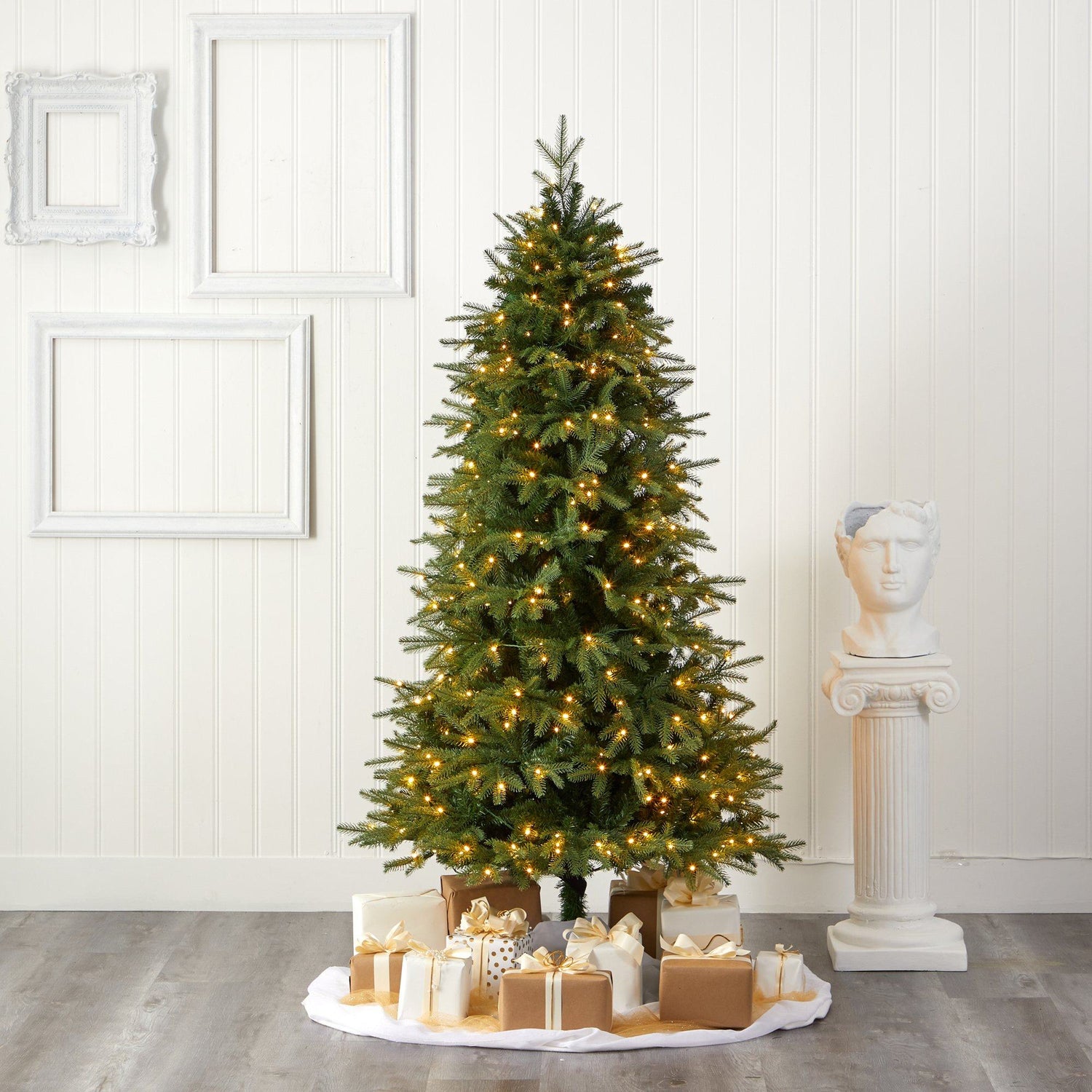 6.5’ Vancouver Fir “Natural Look” Artificial Christmas Tree with 400 Clear LED Lights and 2158 Bendable Branches