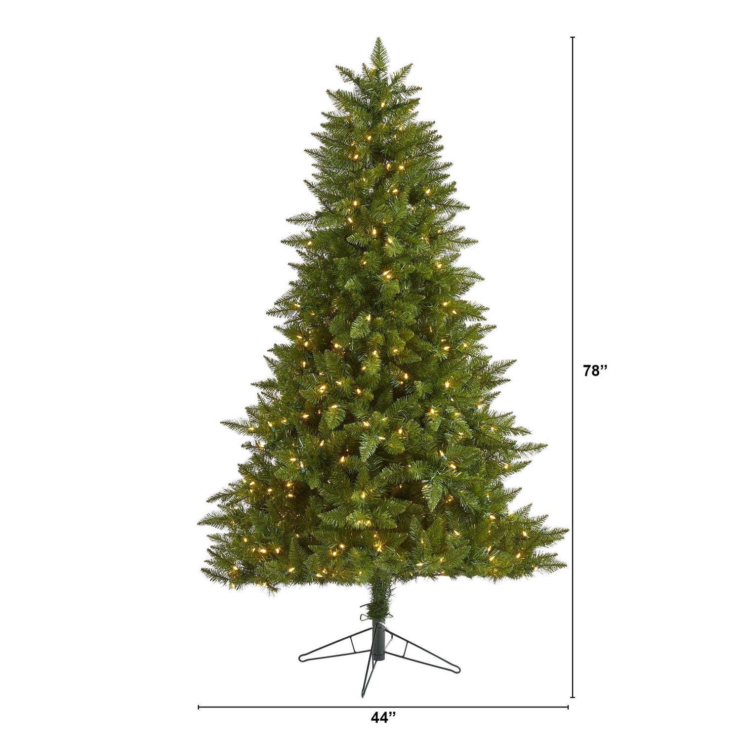 6.5' Vermont Spruce Artificial Christmas Tree with 450 Warm White (Multifunction) LED Lights with Instant Connect Technology and 984 Bendable Branches