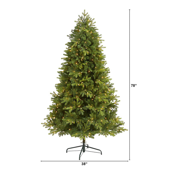 6.5’ Washington Fir Artificial Christmas Tree with 400 Clear Lights and 1110 Bendable Branches