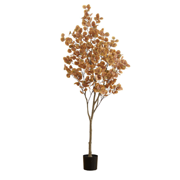 7’ Artificial Autumn Fall Eucalyptus Tree