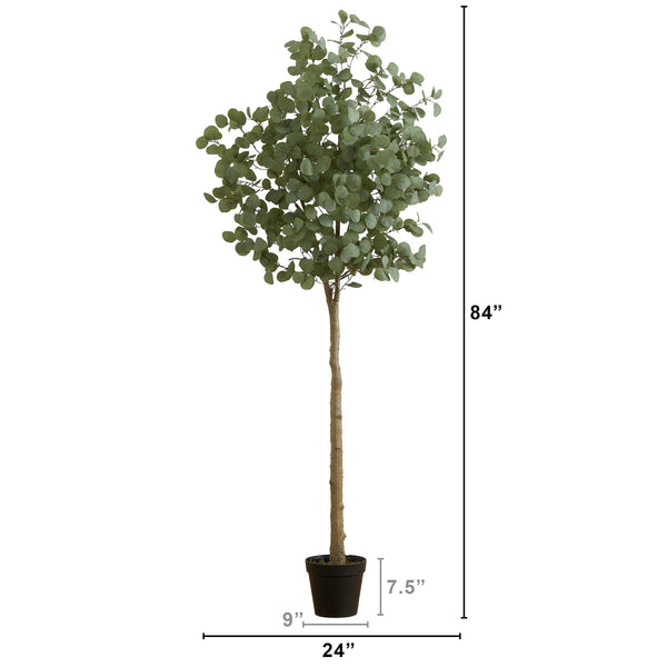 7’ Artificial Eucalyptus Tree