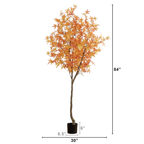 7’ Autumn Maple Artificial Fall Tree