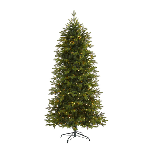 7’ Belgium Fir “Natural Look” Artificial Christmas Tree with 500 Clear LED Lights