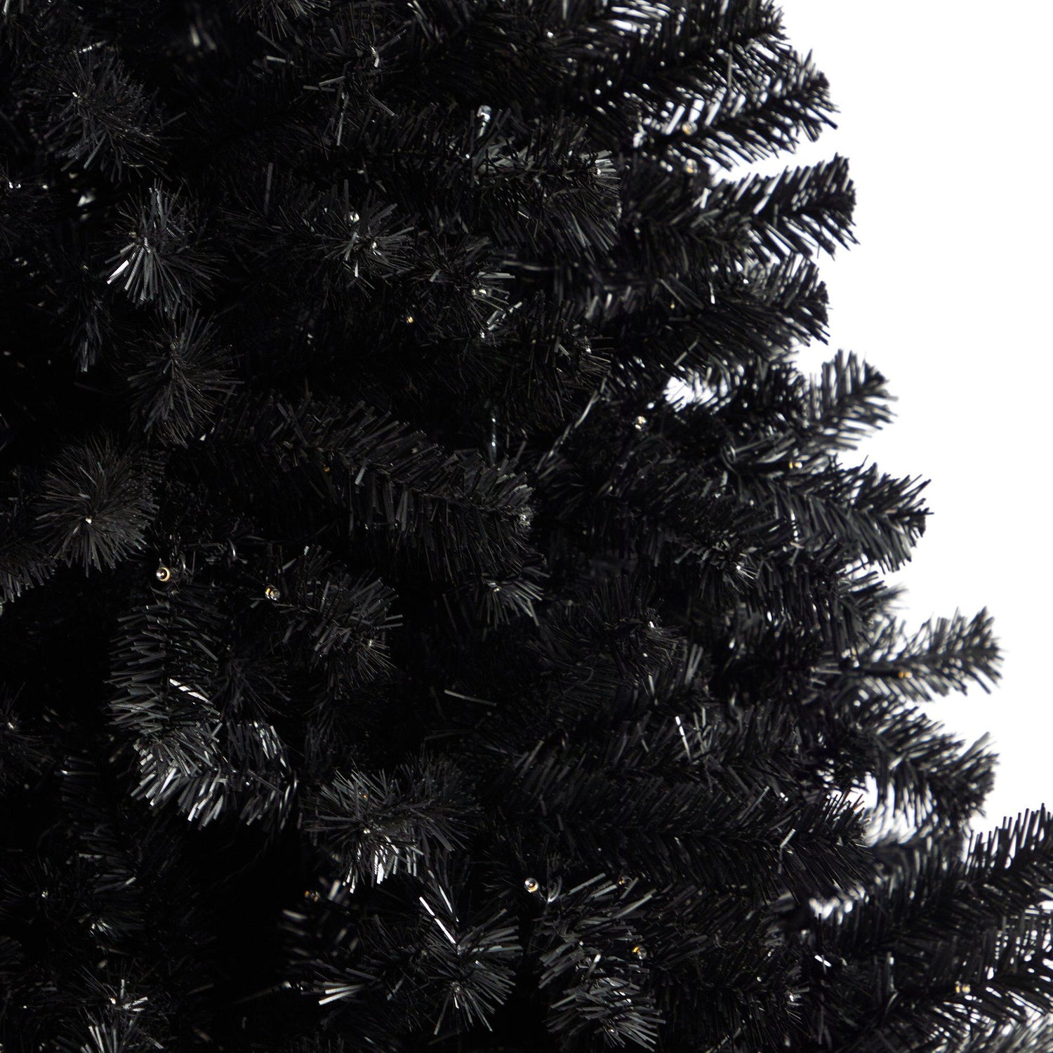 7’ Black Artificial Christmas Tree with 500 Clear LED Lights and 1428 Tips