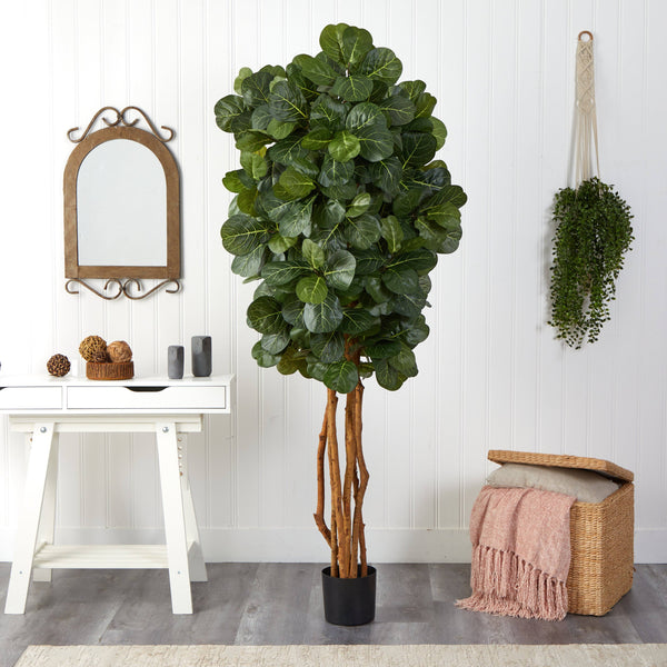 7’ Fiddle Leaf Fig Artificial Tree Beige Trunk