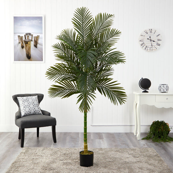 7’ Single Stalk Golden Cane Artificial Palm Tree