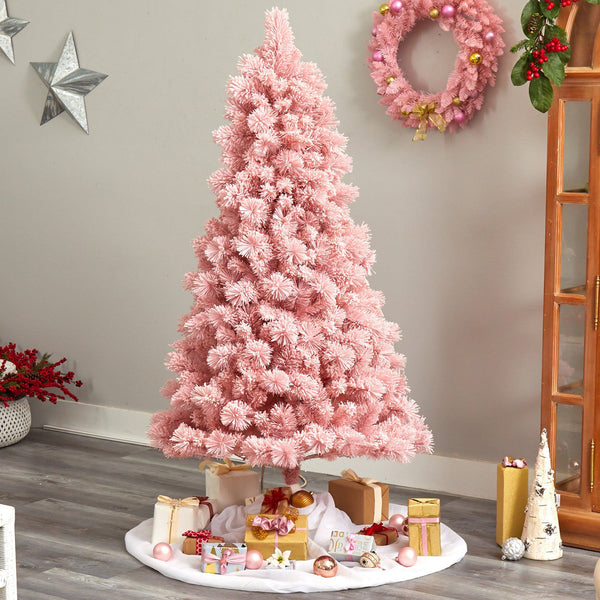 7' Holiday Pink Cashmere Christmas Tree with 300 lights and 599 Bendable Branches