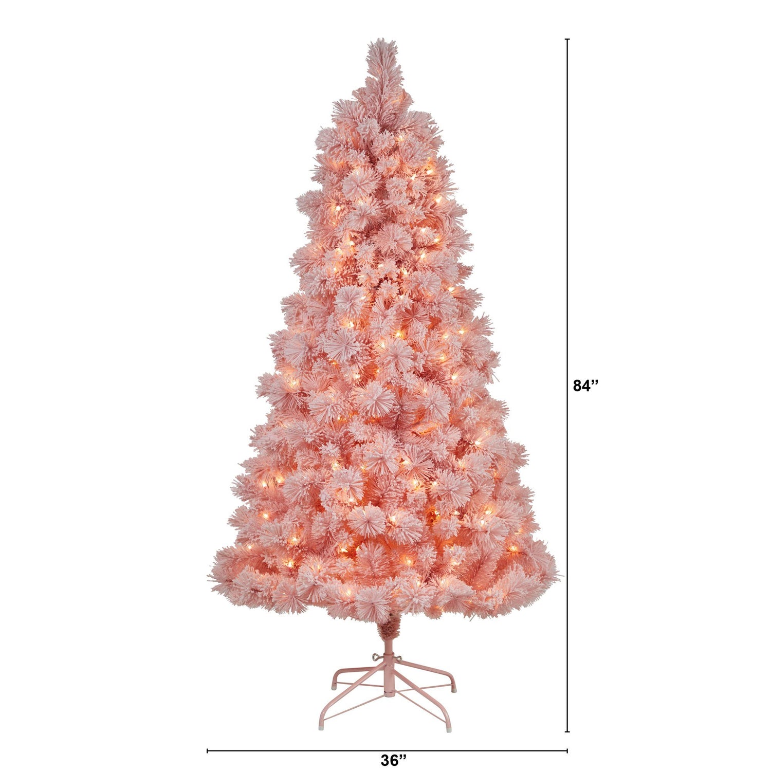 7' Holiday Pink Cashmere Christmas Tree with 300 lights and 599 Bendable Branches